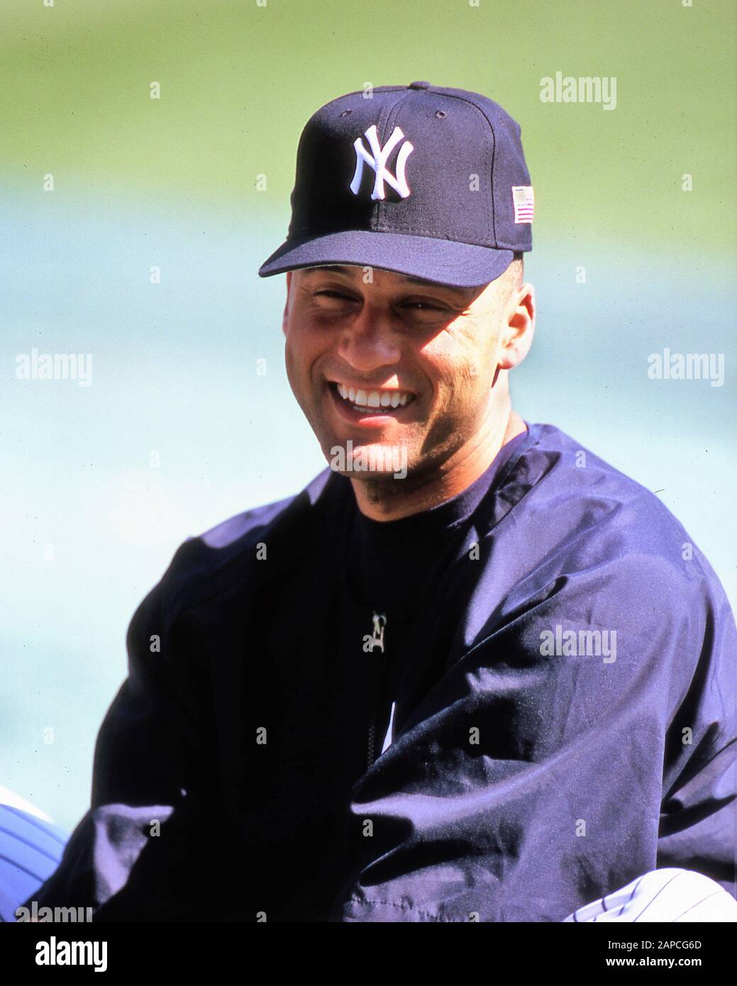 Derek Jeter ha trascorso l'intera carriera di 20 anni in MLB con i New York Yankees. È stato eletto alla Baseball Hall of Fame come parte della sua classe del 2020 Foto Stock