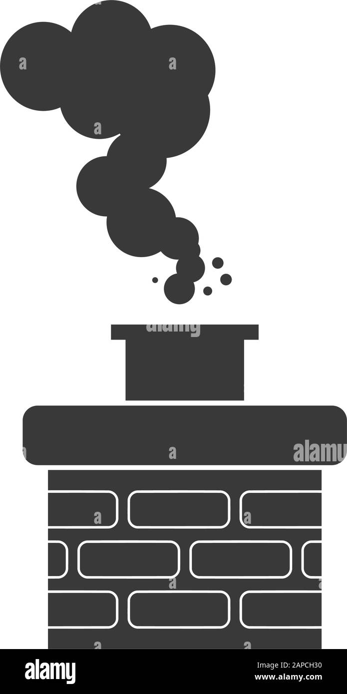 Icona di fumo di camino per concetto di spazzata di camino in vettore Illustrazione Vettoriale