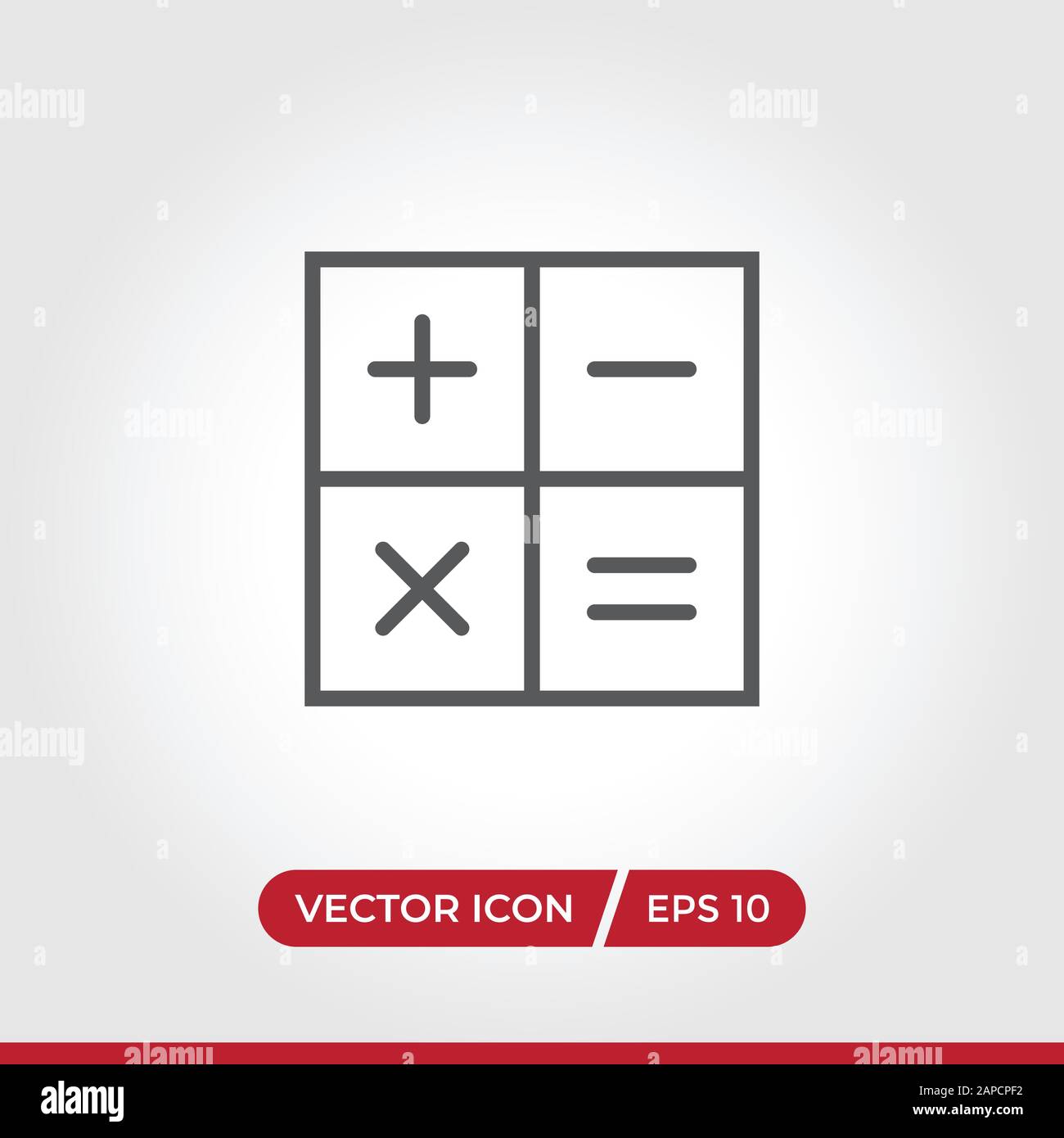 Icona calcolatrice vettore. Semplice calcolatrice firmare in stile moderno design per sito web e app mobile. EPS10 Illustrazione Vettoriale