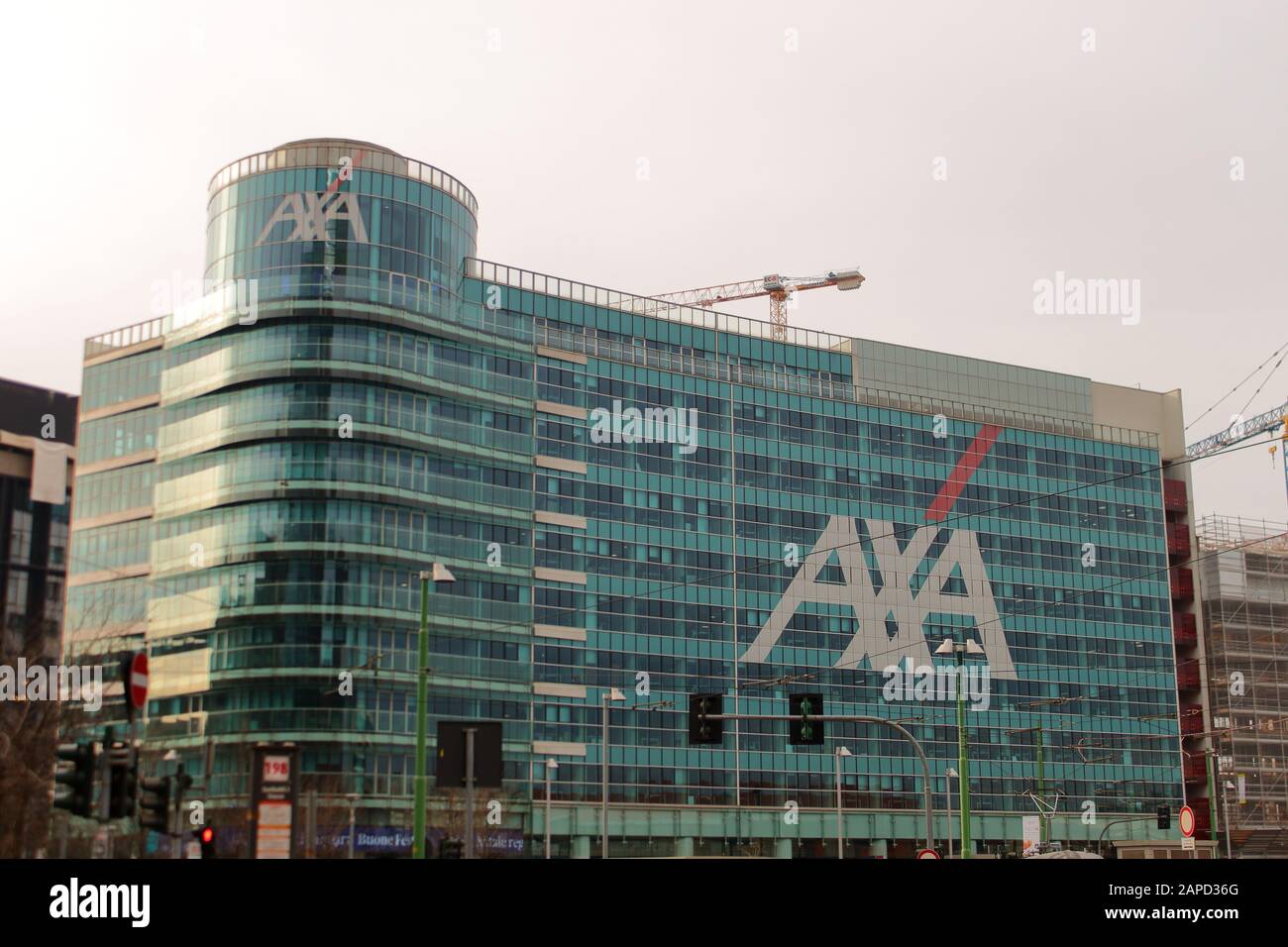 AXA palazzo di assicurazione nel quartiere di porta Nuova, Milano, Italia Foto Stock