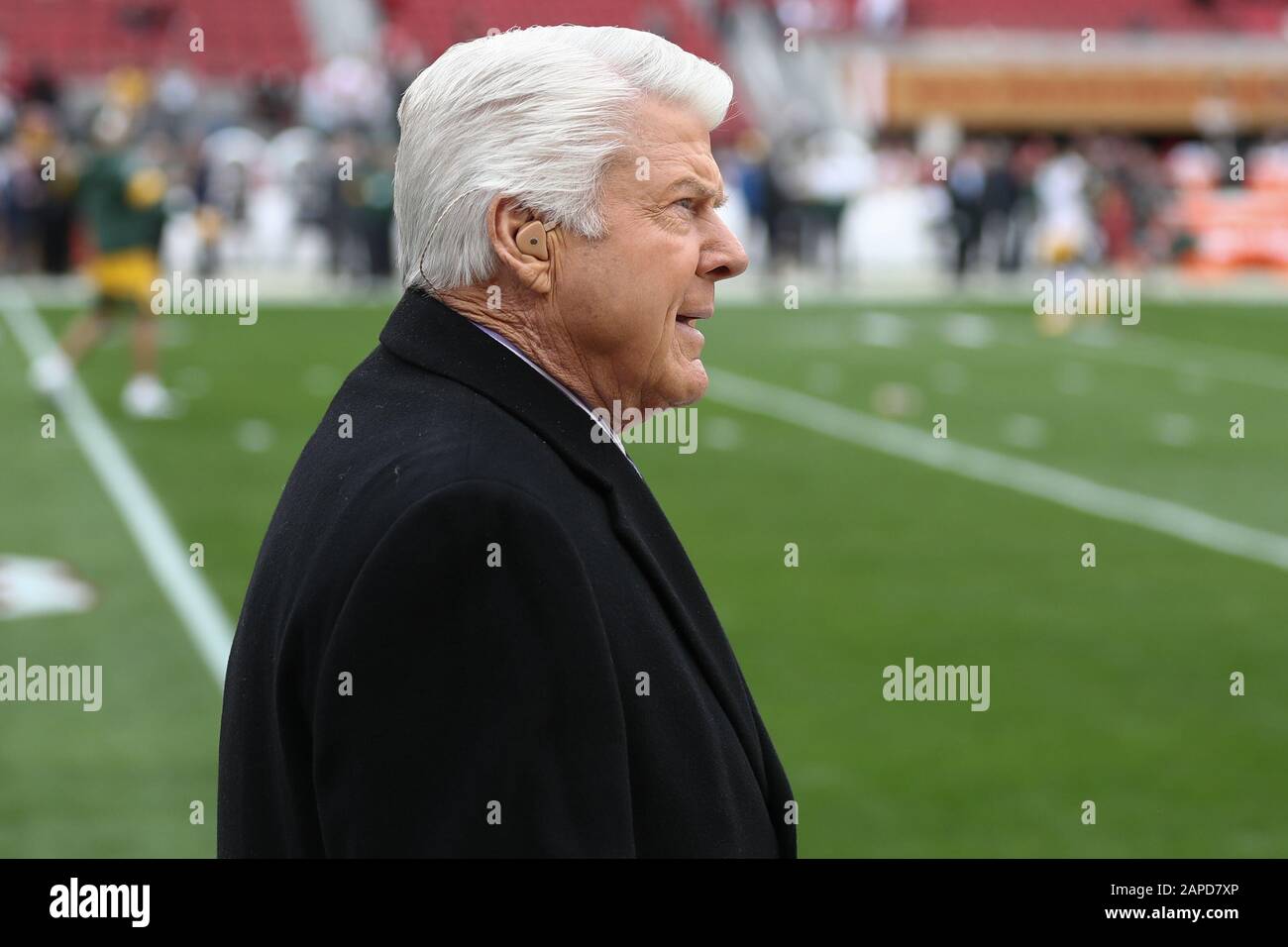 Appena eletto membro della Pro Football Hall of Fame Jimmy Johnson prima della partita del campionato NFL NFC tra i Green Bay Packers e San Francisco 49ers, domenica 19 gennaio 2020, a Santa Clara, California (foto di IOS/ESPA-Images) Foto Stock