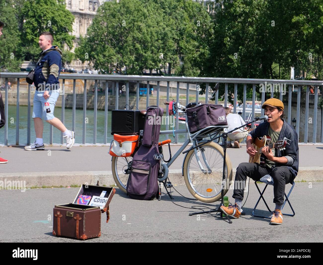 Spettacolo di strada, Parigi Foto Stock