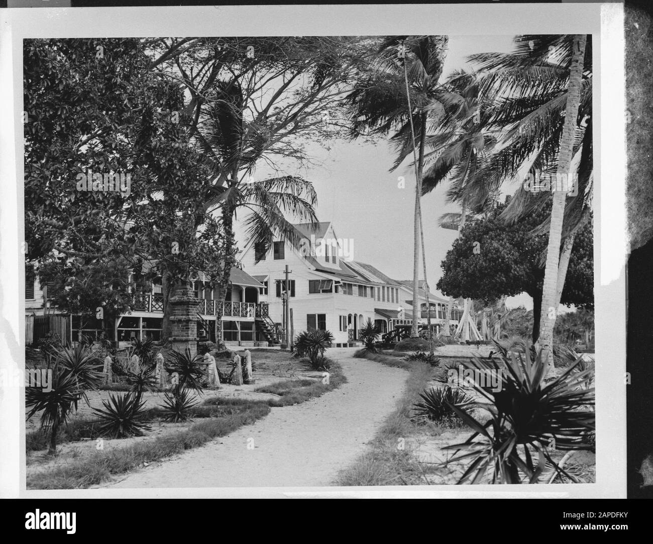 Wi [Indie Occidentali]/Anefo London Series Descrizione: Albina, village on the Marowijne River Annotation: Repronegative Date: {1940-1945} Location: Albina, Suriname Keywords: Villages, World War II Foto Stock