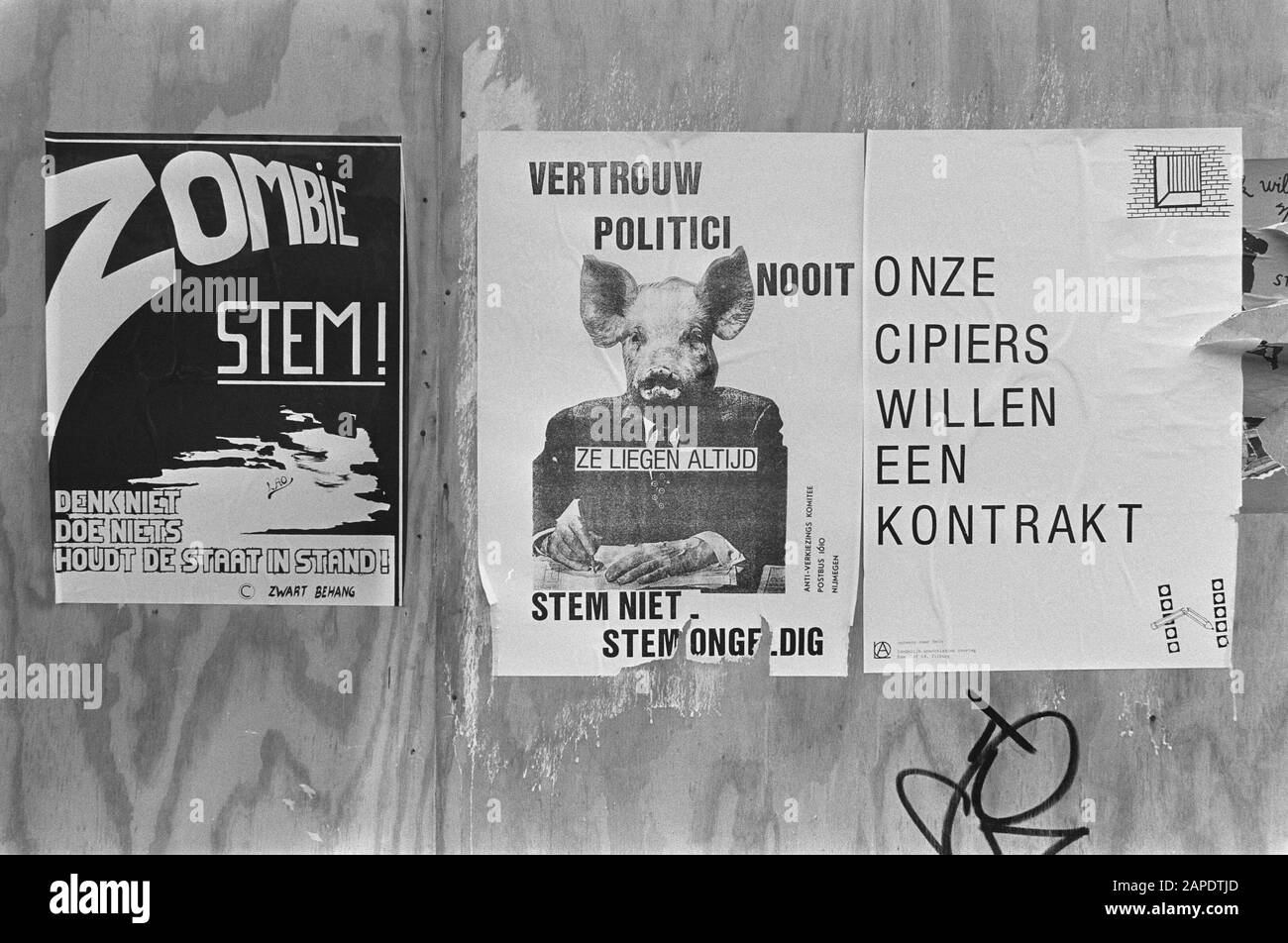 Anti-Eleczingspanfols A Utrecht Data: 16 Marzo 1987 Località: Utrecht Foto Stock