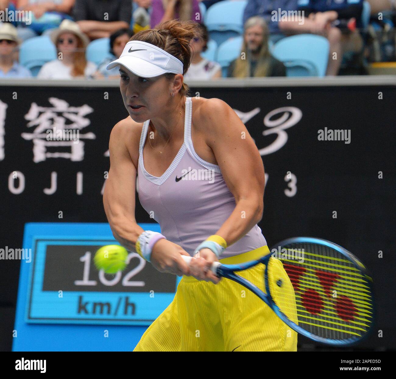 Melbourne, Australia. 23rd Gen 2020. D4 Belinda Bencic (sui) in seconda partita Photo Anne Parker International Sports Fotos Ltd/Alamy Live News Foto Stock
