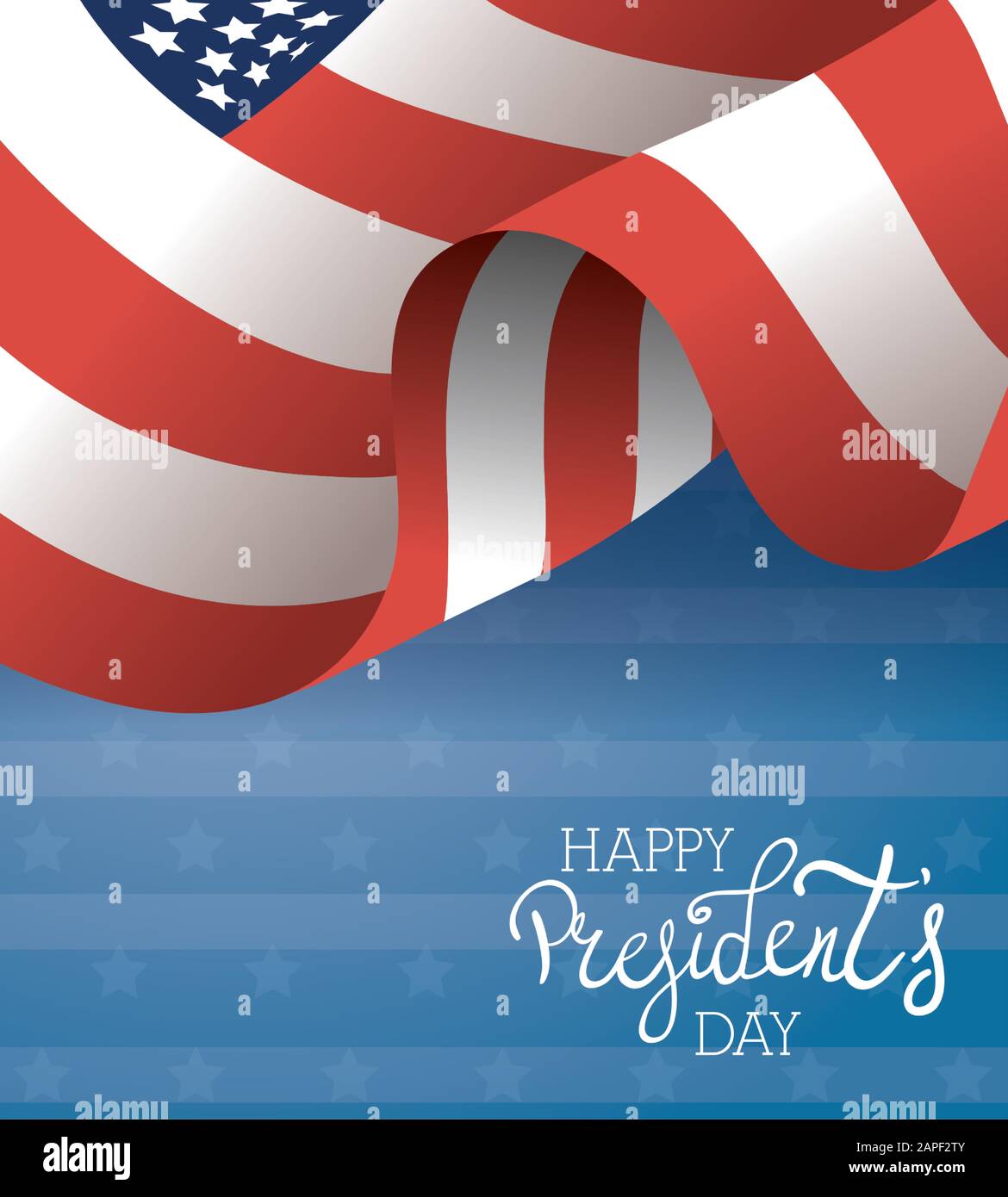 Felice presidenti day poster con la bandiera degli Stati Uniti Illustrazione Vettoriale