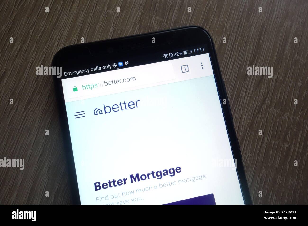 Sito web aziendale Better Mortgage fintech visualizzato su uno smartphone moderno Foto Stock