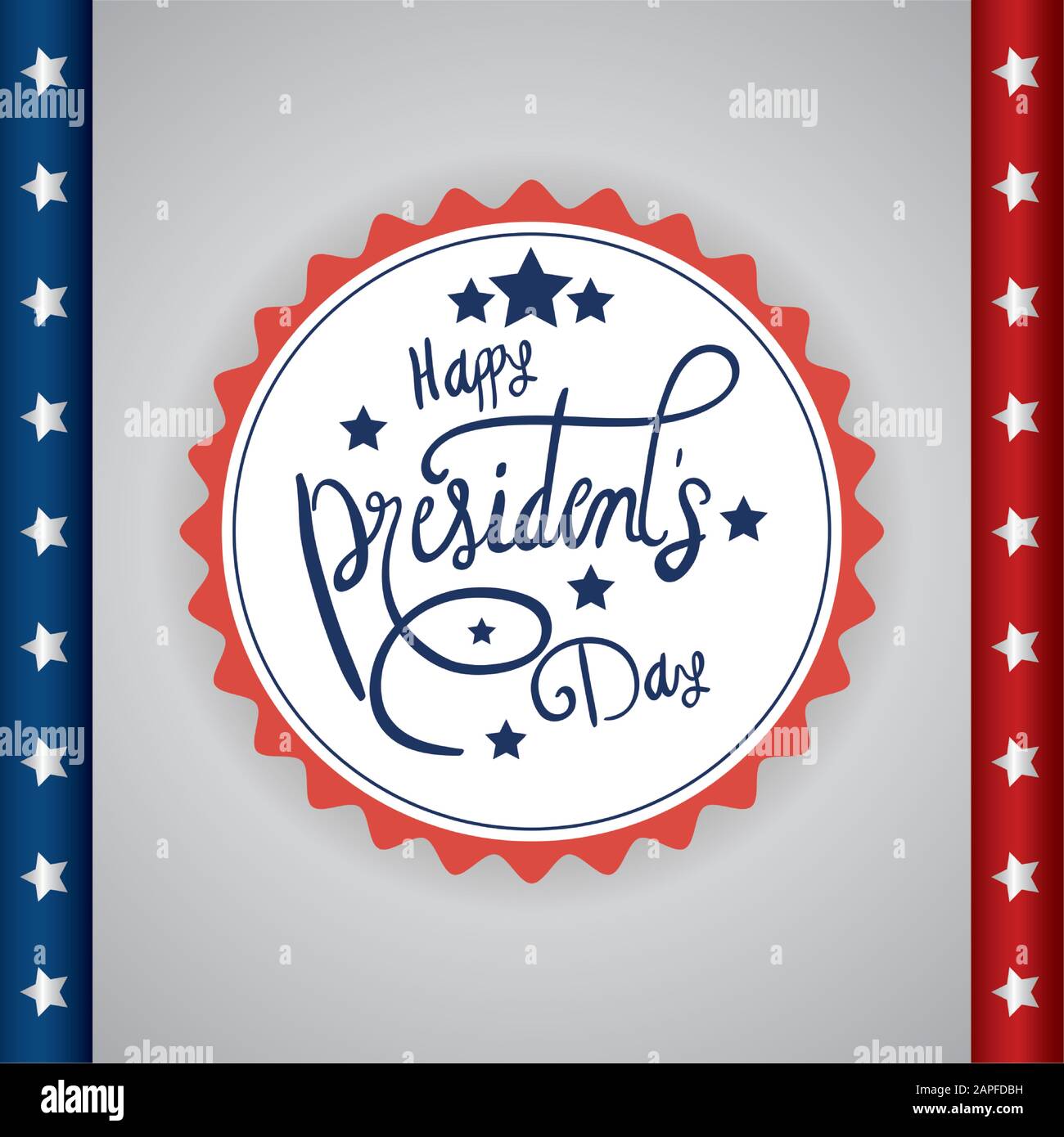 Presidenti felice giornata con scritte e bandiera degli Stati Uniti Illustrazione Vettoriale