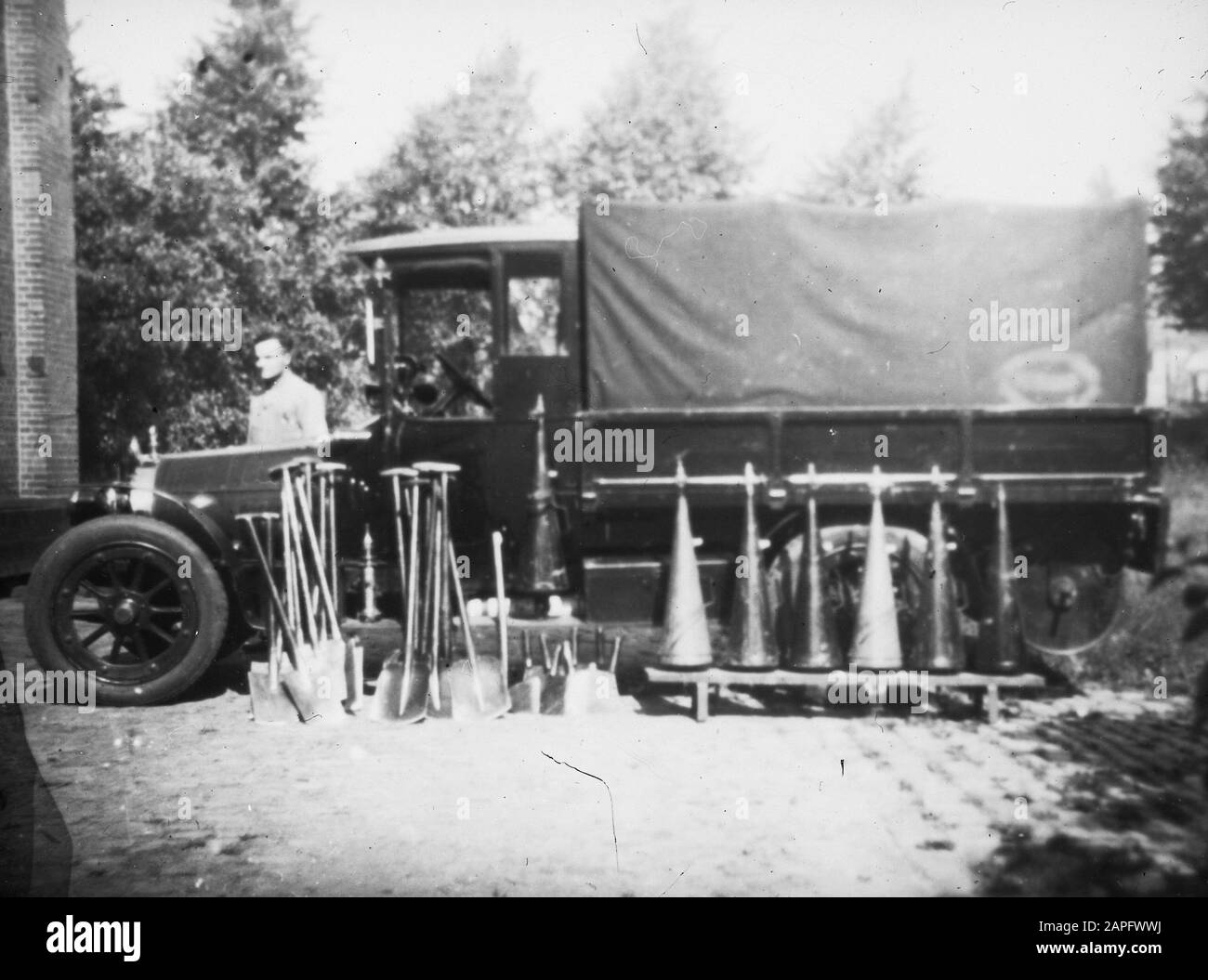 Foreste, incendi boschivi, incendi boschivi Data: Unundated luogo: Bilthoven Parole Chiave: Foreste, incendi boschivi, veicoli antincendio forestali Foto Stock