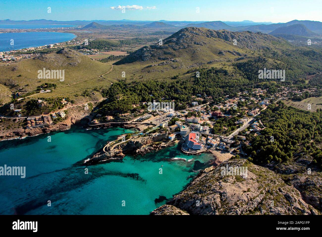 Cala San Vicente, Monti Tramuntana, Maiorca, Spagna Foto Stock