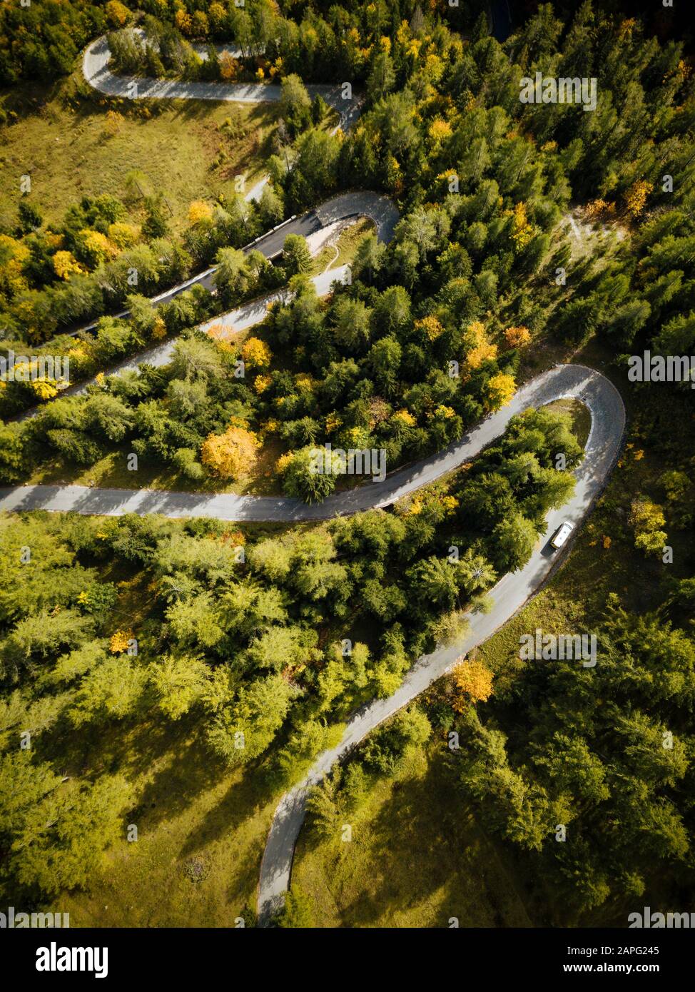 Veduta Aerea Del Passo Vrsic, Alpi Giulie, Parco Nazionale Del Triglav, Alta Carniola, Slovenia Foto Stock