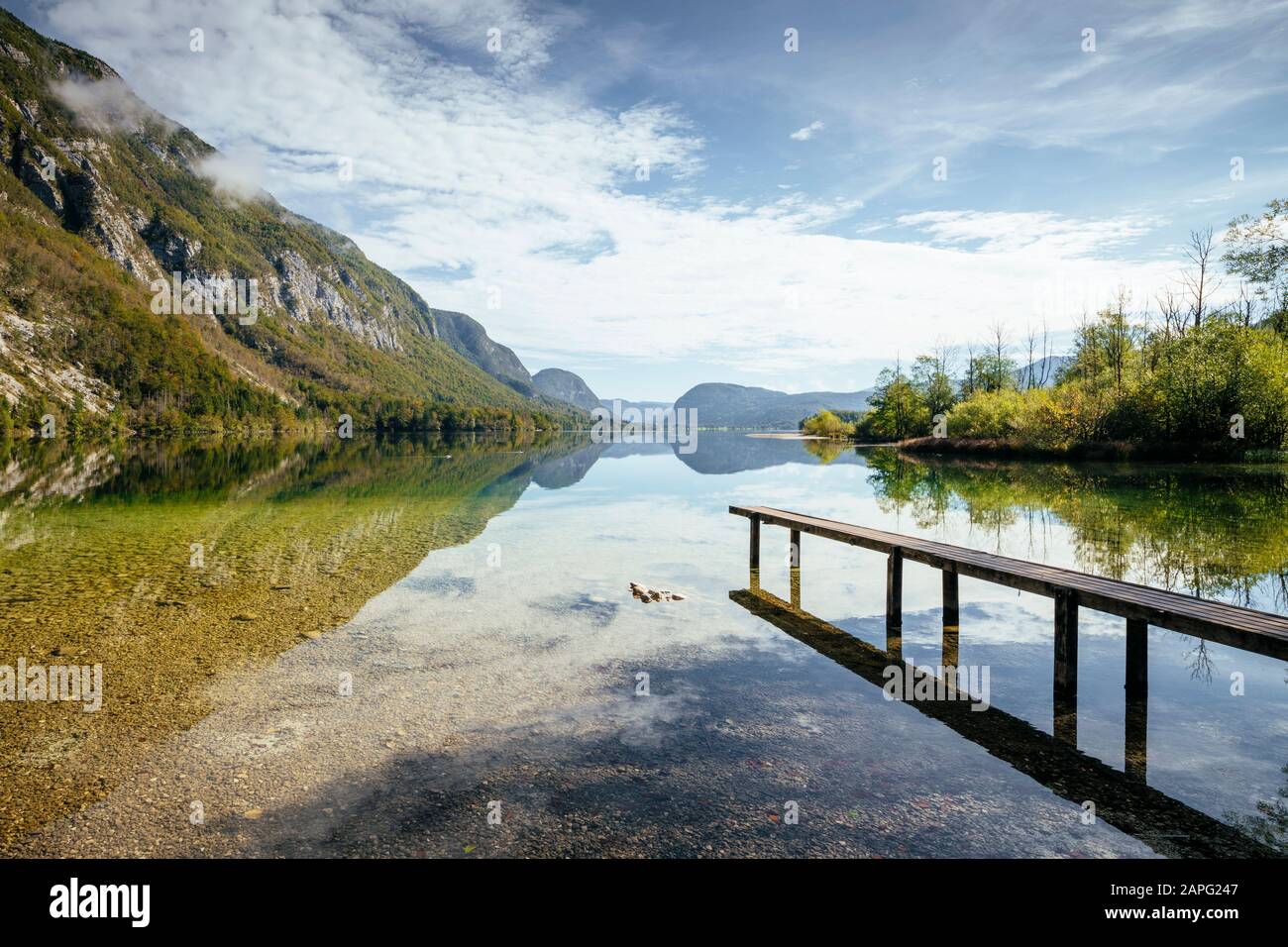 Lago Di Bohinj, Parco Nazionale Del Triglav, Alta Carniola, Slovenia Foto Stock