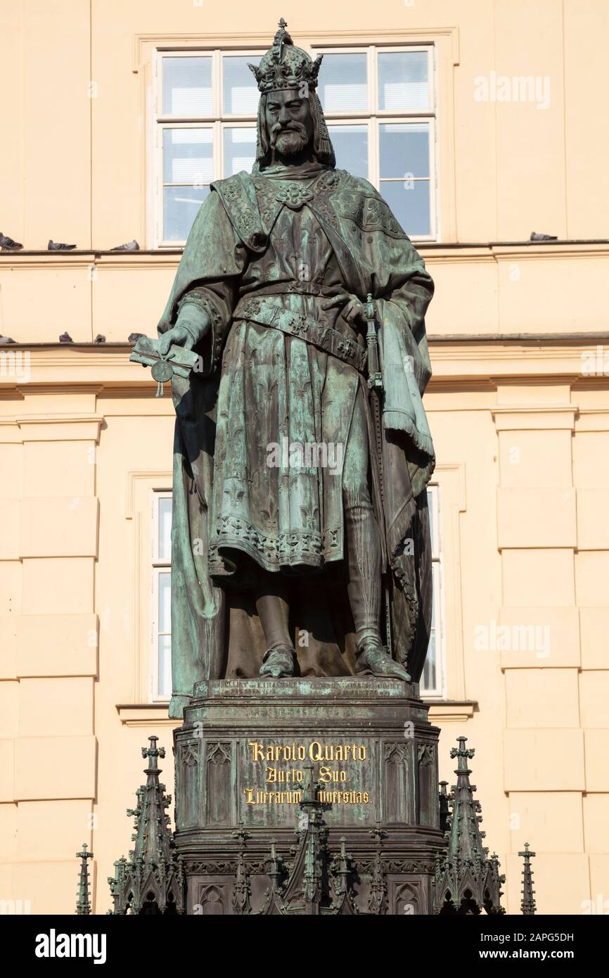 Memoriale Dell'Imperatore Carlo Iv, Praga, Boemia, Repubblica Ceca, Europa Foto Stock