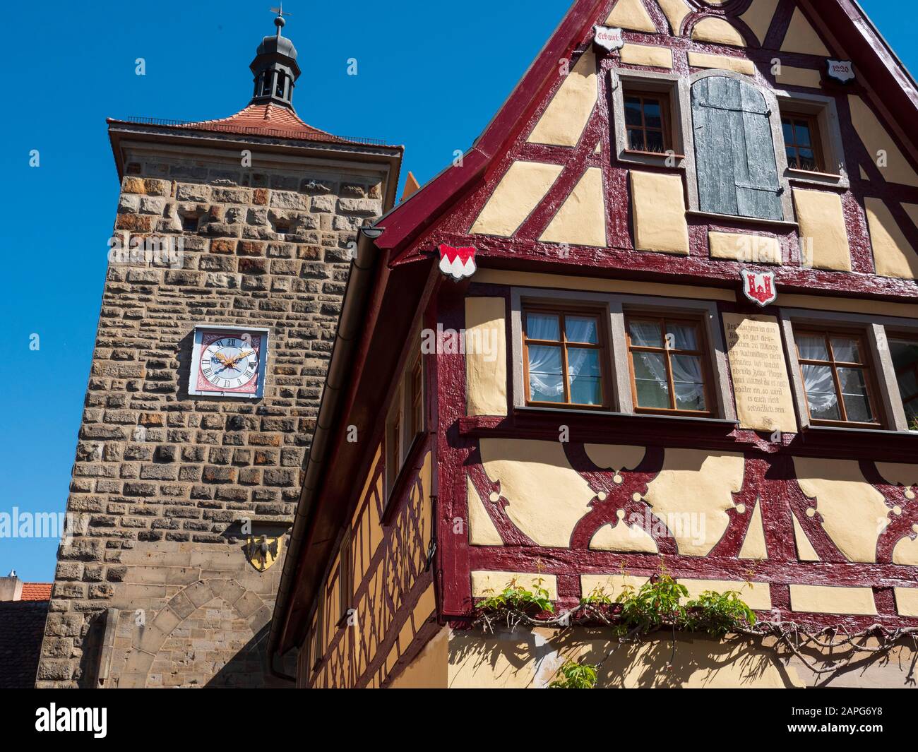 Altstadt, Rothenburg ob der Tauber, Mittelfranken, Franken, Bayern, Deutschland | città vecchia di Rothenburg ob der Tauber, Franconia, Baviera, Germania Foto Stock