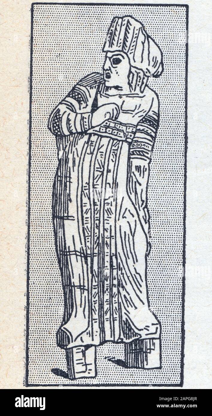 Acteur tragique.Grèce.Les acteurs tragiques portaient des masques qui faisaient porte-voix,et,pour paraitre Plus imposants,des chaussurélevées,a Foto Stock