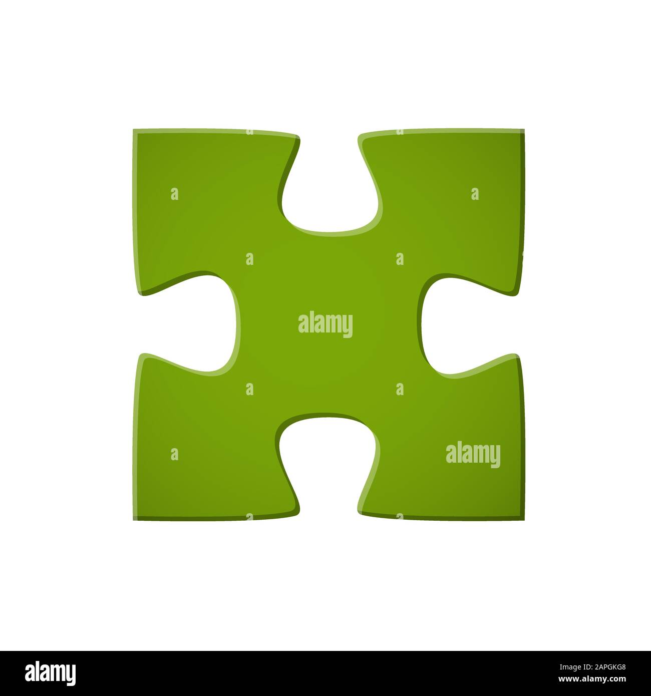Pezzo di puzzle verde Illustrazione Vettoriale