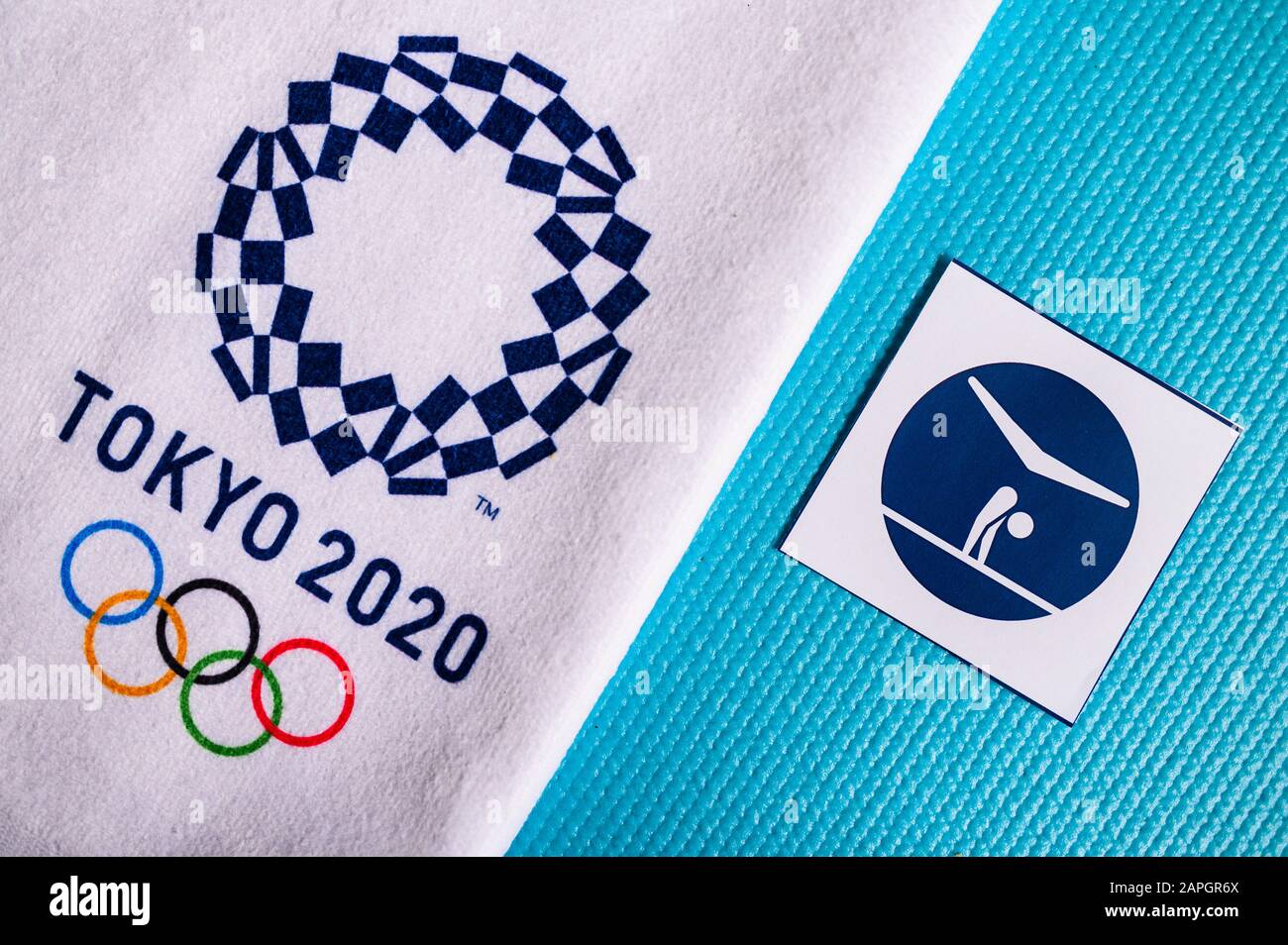 TOKYO, GIAPPONE, GENNAIO. 20. 2020: Pittogramma di Ginnastica artistica per il gioco olimpico estivo Tokyo 2020 Foto Stock