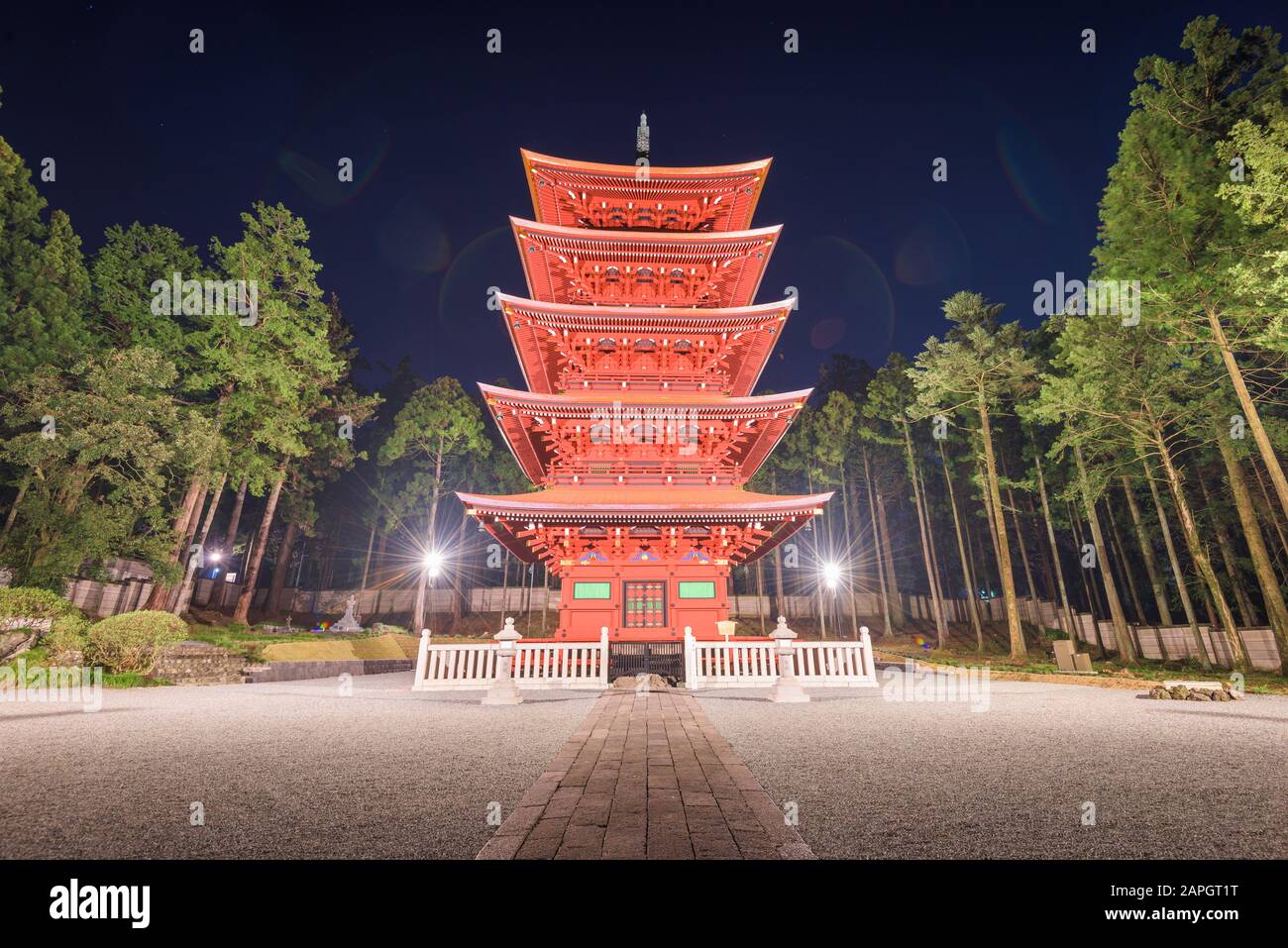 Pagoda a cinque piani di Taiseki-ji a Shizuoka, Giappone. Foto Stock