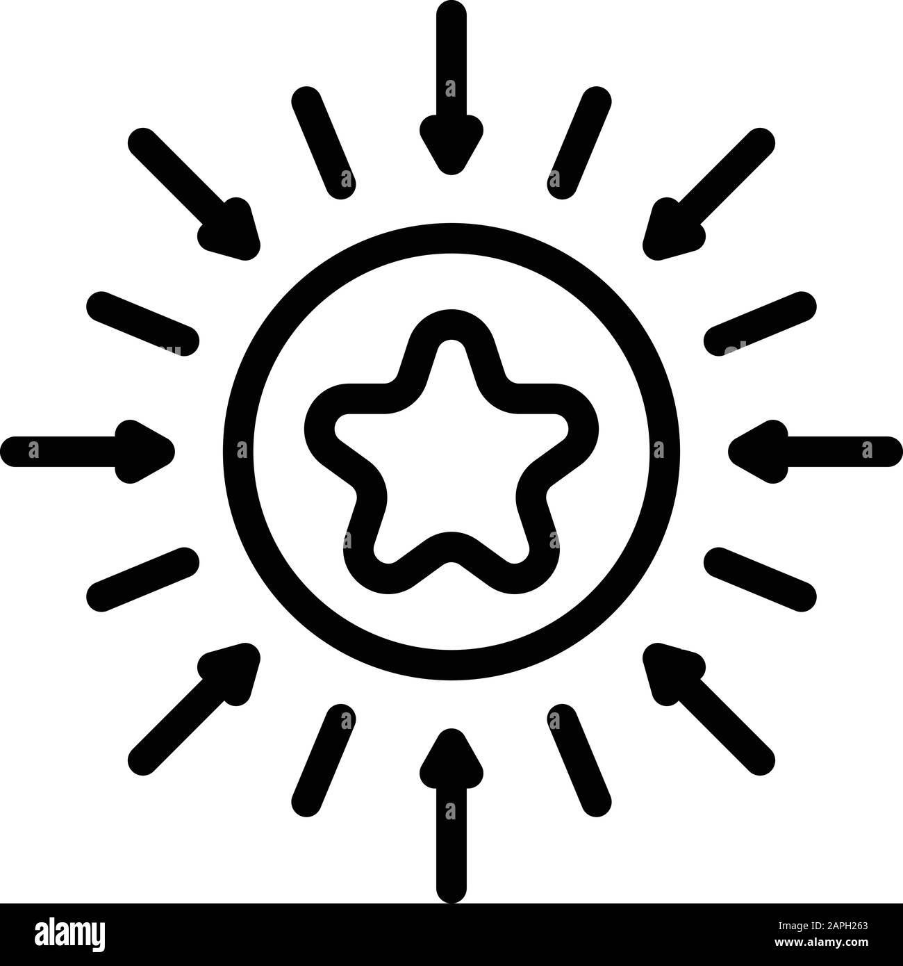 Icona a forma di stella del gioco video, stile di contorno Illustrazione Vettoriale