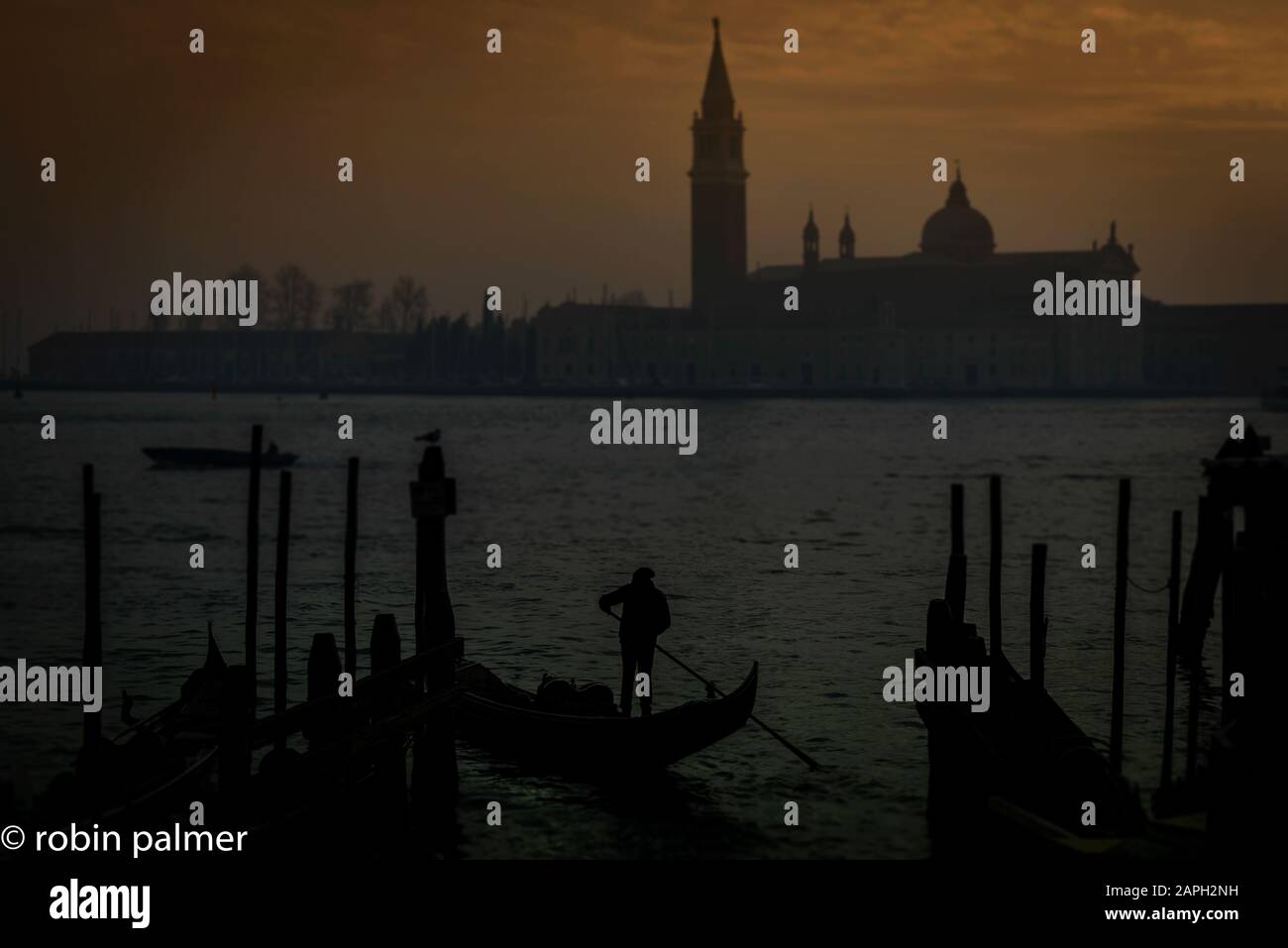 Una maestosa Venezia al tramonto Foto Stock