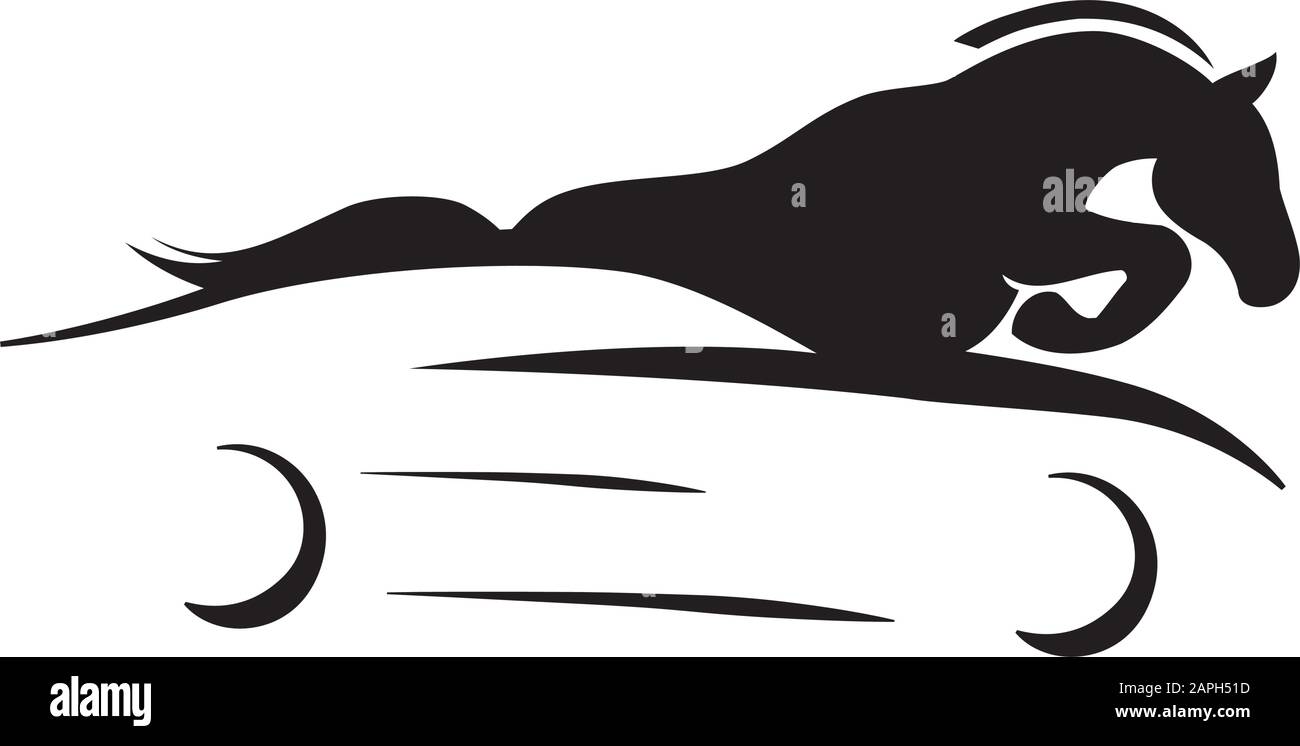 auto astratta e cavallo nero, elemento grafico vettoriale Illustrazione Vettoriale