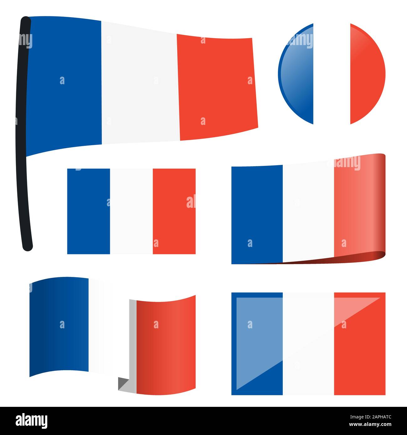 Raccolta di diverse bandiere oscesi del paese Francia Illustrazione Vettoriale