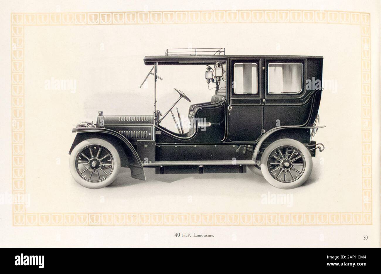 Auto d'epoca, Benz 40 hp Limousine dal catalogo Benz & Co, illustrazione, 1909 Foto Stock