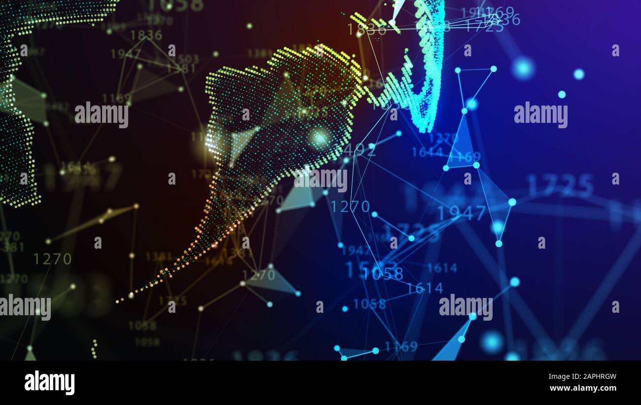 Concetto di rete, di comunicazione di internet. 3d'illustrazione. Foto Stock