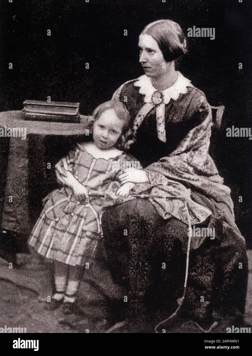 Robert LOUIS STEVENSON (1850-1894) scrittore scozzese come bambino con la madre Margaret Isabella Foto Stock