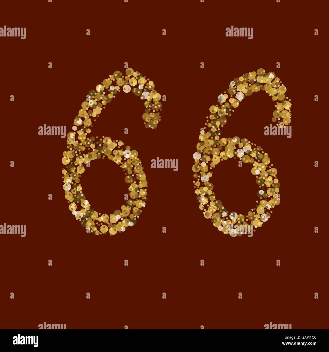 Nuovo alfabeto latino. Design in oro liquido. 66 numero di glitter dorati. Scritto a mano, luminoso. ABC vettore. Calligrafia latina. Illustrazione Vettoriale