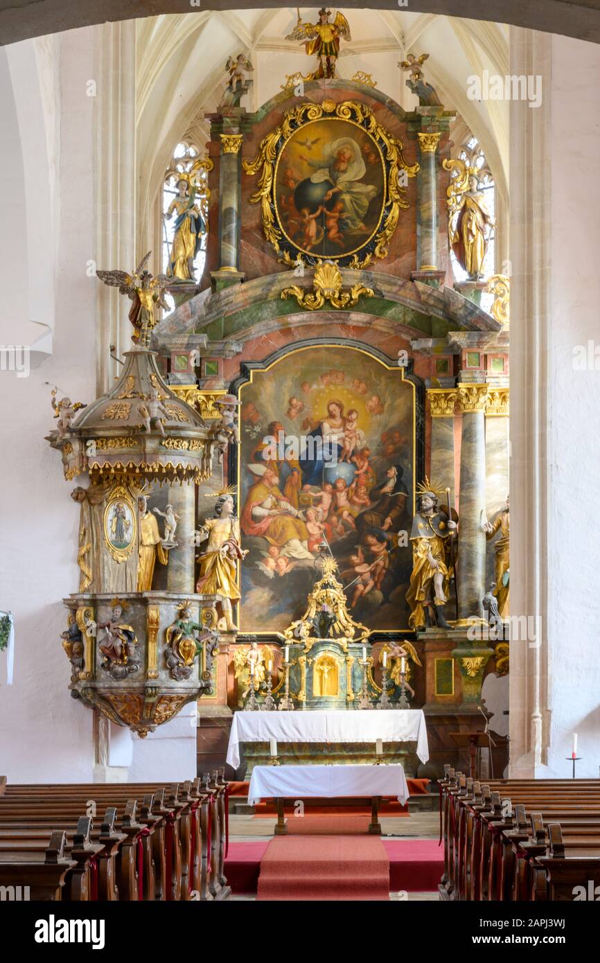 Österreich, Niederösterreich Wachau,, spätgotische Kirche San Michele Foto Stock