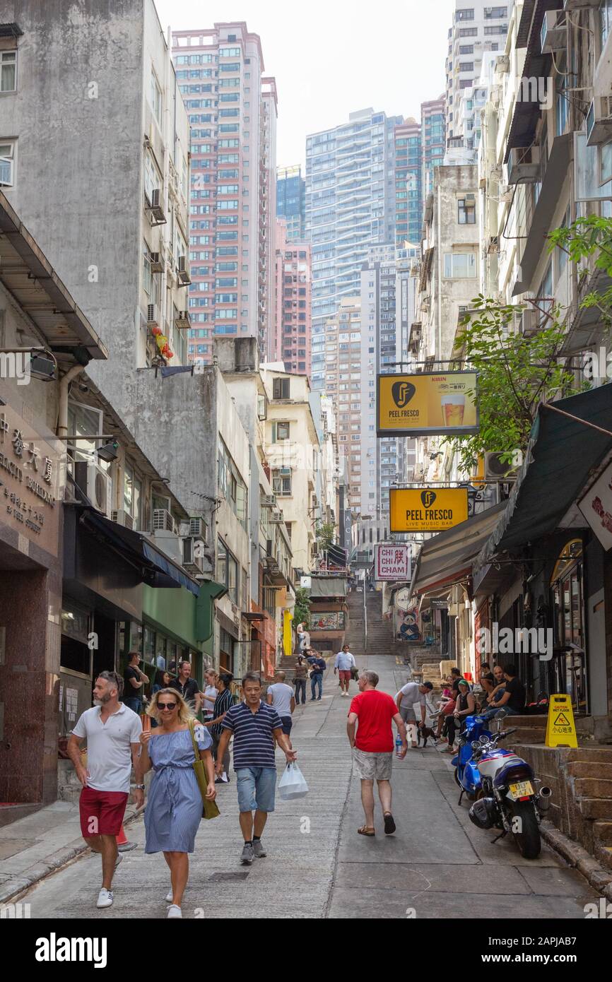 Soho Hong Kong - scena di strada a Soho, distretto centrale, Hong kong Island Hong Kong Asia Foto Stock