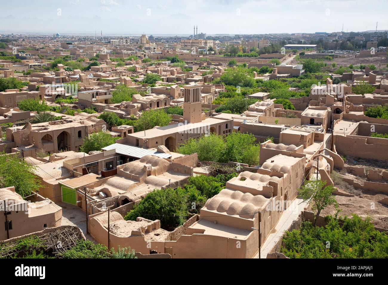 Vista sulla città vecchia di Meybod in Iran Foto Stock