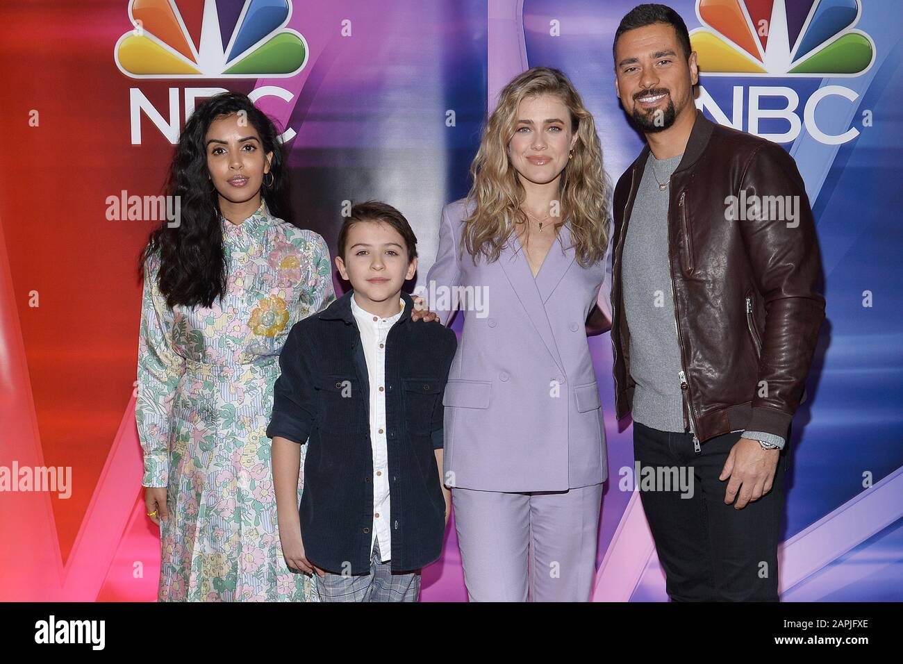 New York, Stati Uniti. 23rd Gen 2020. (L-R Parveen Kaur, Jack Messina, Melissa Roxburgh e J.R. Ramirez partecipa alla NBC New York Press Junket al Four Season Hotel di New York, NY, 23 gennaio 2020. (Foto Di Anthony Behar/Sipa Usa) Credito: Sipa Usa/Alamy Live News Foto Stock