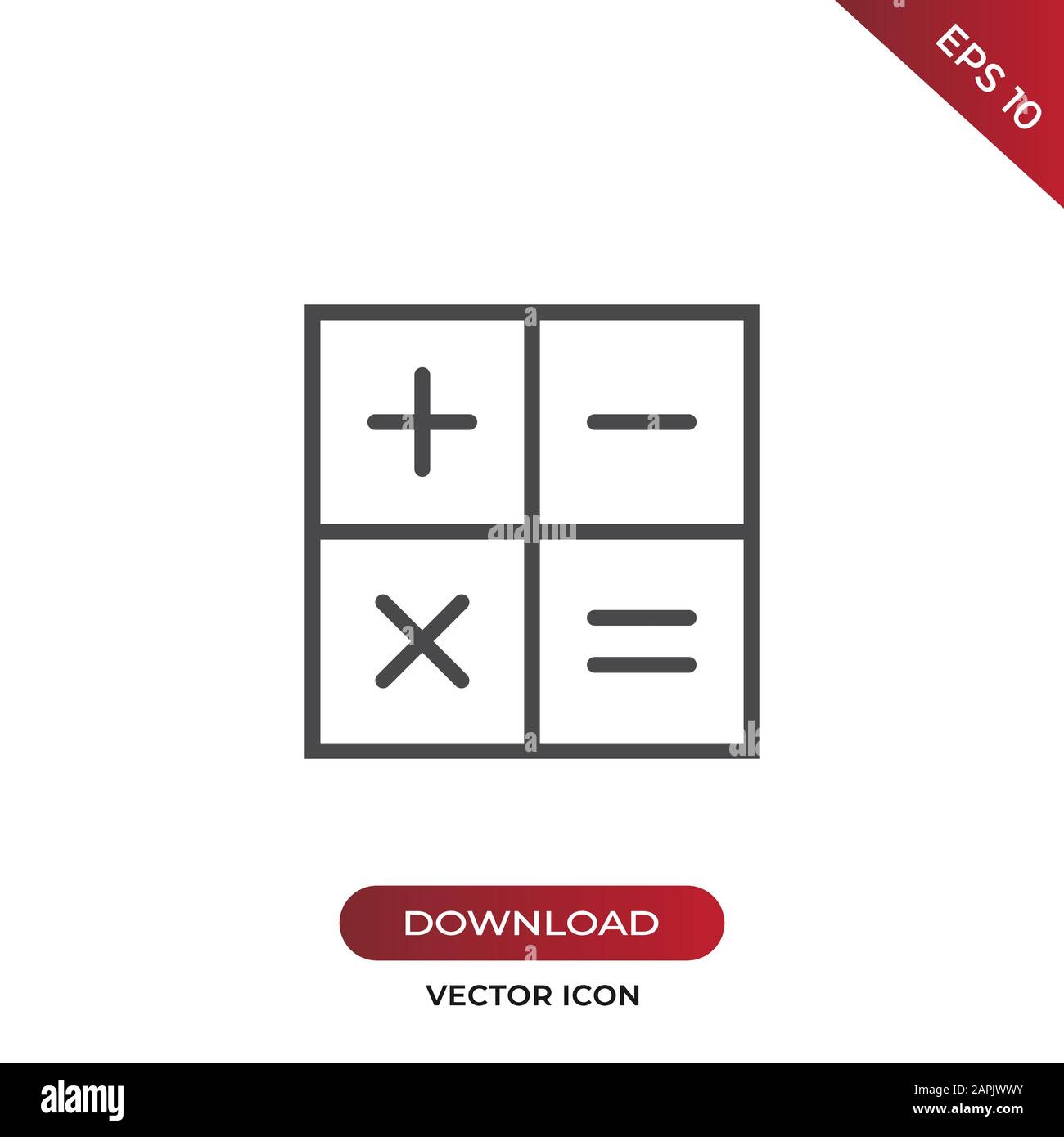 Icona calcolatrice vettore. Semplice calcolatrice firmare in stile moderno design per sito web e app mobile. EPS10 Illustrazione Vettoriale
