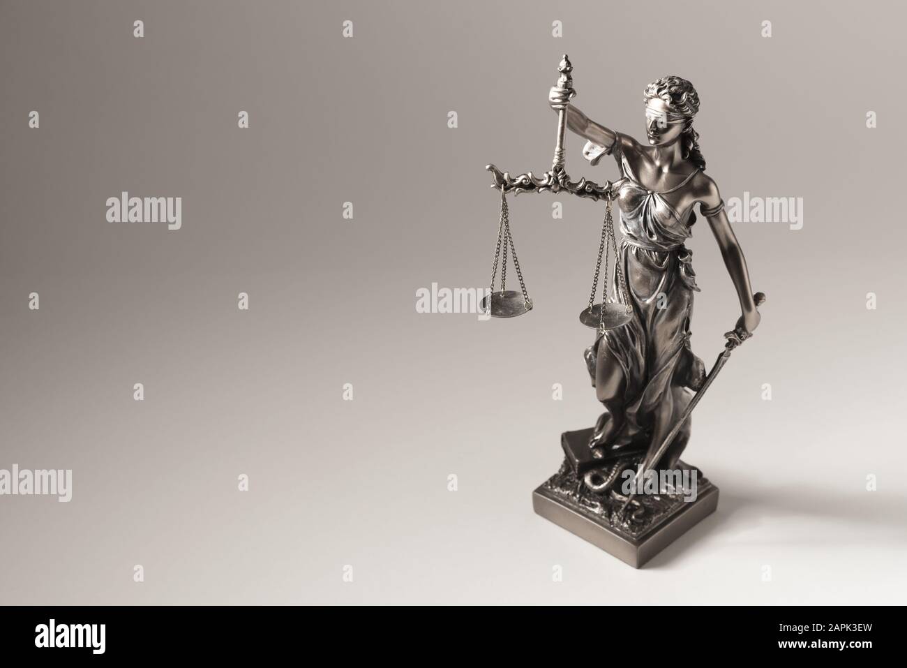 Statua di giustizia - lady giustizia. Diritto, il concetto giuridico Foto Stock