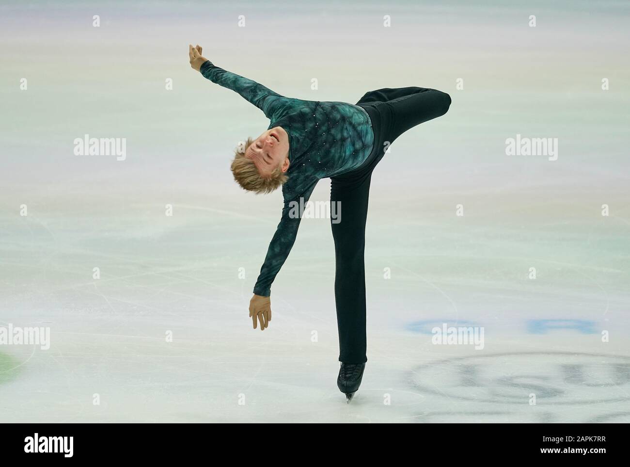 23 gennaio 2020: Daniel Grassl d'Italia durante il Men Free Skating ai Campionati europei di pattinaggio ISU a Steiermarkhalle, Graz, Austria Foto Stock 23 gennaio 2020: Daniel Grassl d'Italia durante il Men Free Skating ai Campionati europei di pattinaggio ISU a Steiermarkhalle, Graz, Austria Foto Stock
