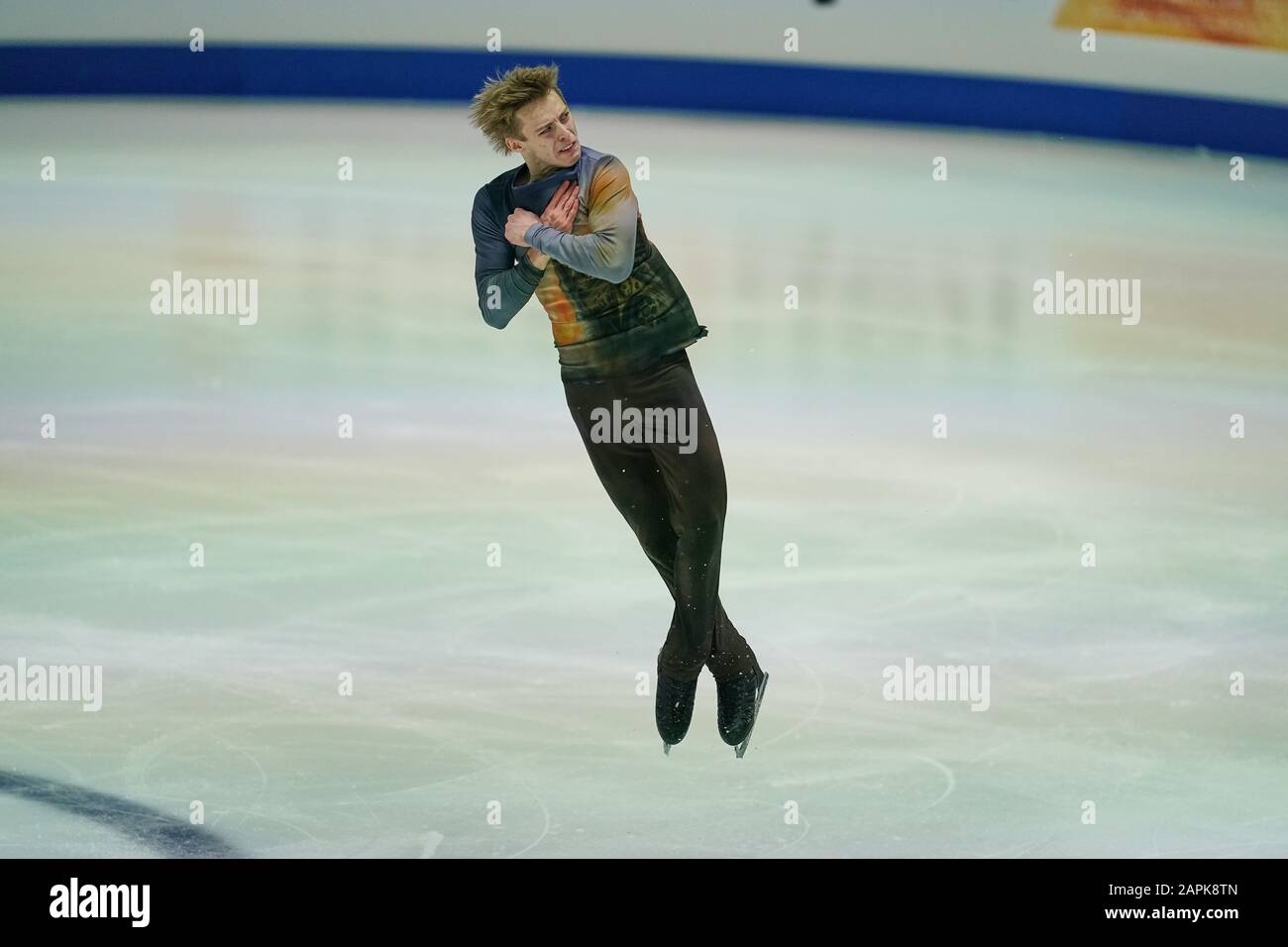 23 gennaio 2020: Aleksandr Selevko di Estonia durante il Men Free Skating ai Campionati europei di pattinaggio europeo ISU a Steiermarkhalle, Graz, Austria Foto Stock 23 gennaio 2020: Aleksandr Selevko di Estonia durante il Men Free Skating ai Campionati europei di pattinaggio europeo ISU a Steiermarkhalle, Graz, Austria Foto Stock