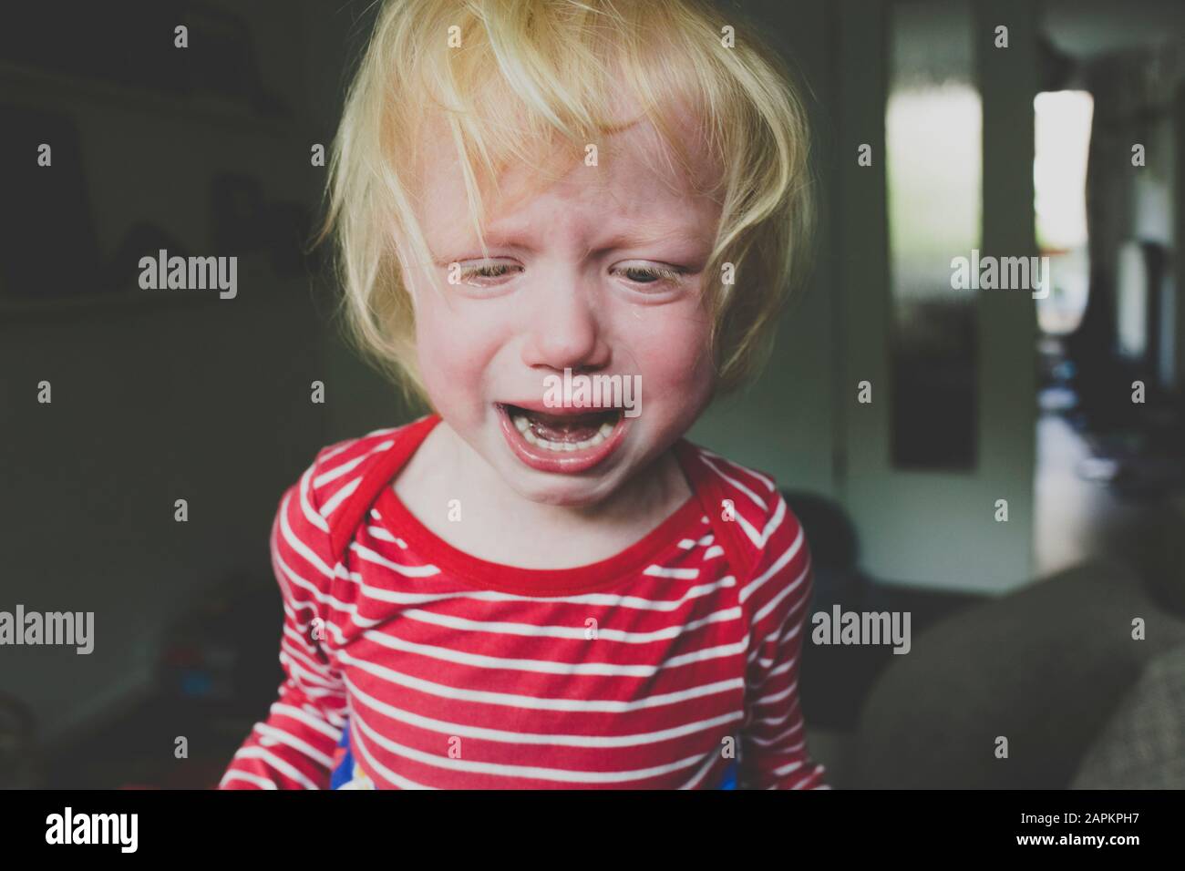 Ritratto di pianto ragazza toddler Foto Stock