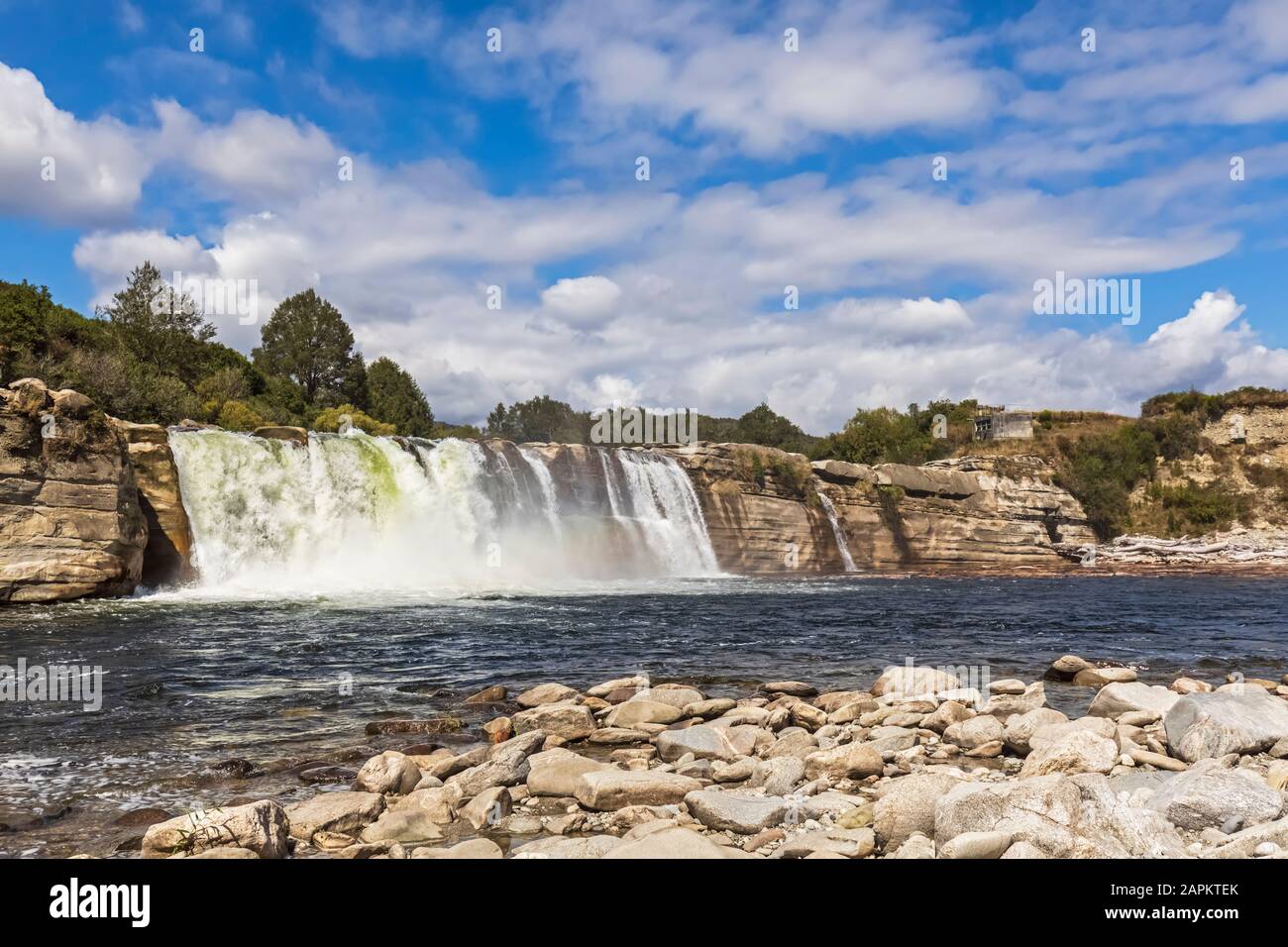 Nuova Zelanda, Oceania, Isola del Sud, Tasman, Maruia Falls Scenic Reserve, Maruia Falls Foto Stock