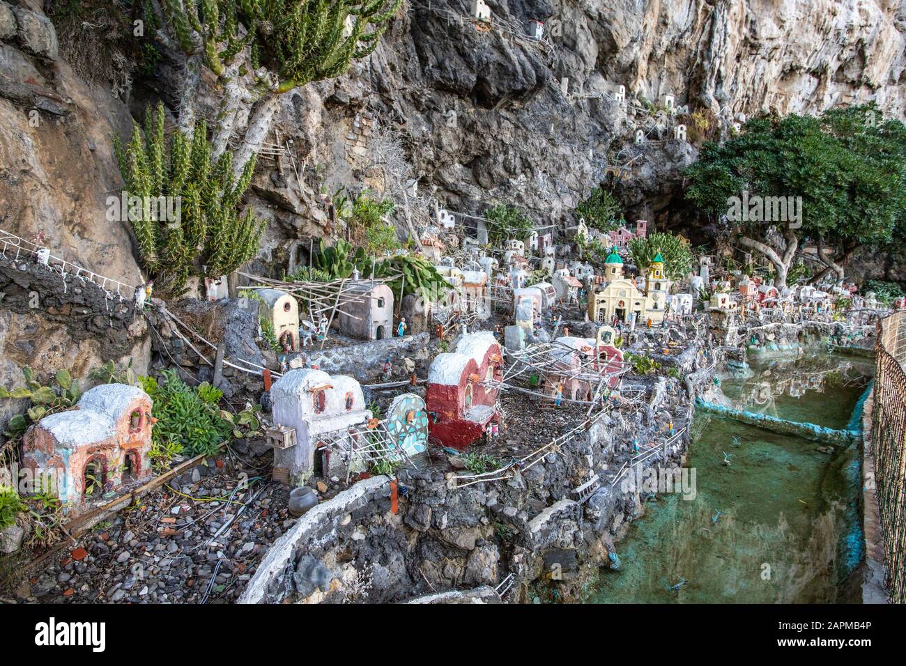 Presepe di Praiano in miniatura, Praiano, Italia Foto Stock
