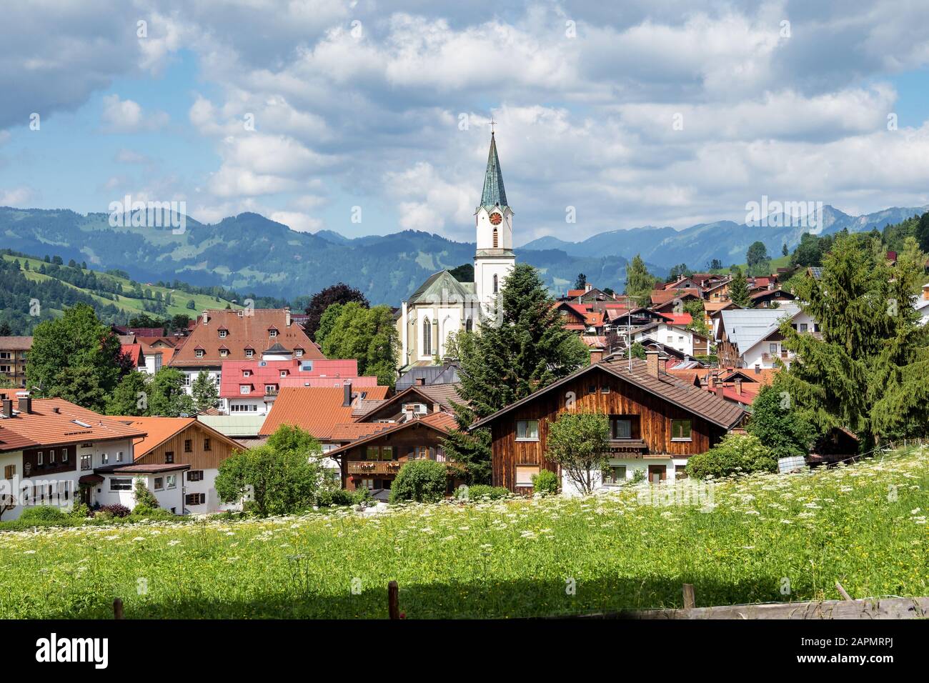 Vista Di Bad Hindelang In Baviera, Germania Europa Foto Stock