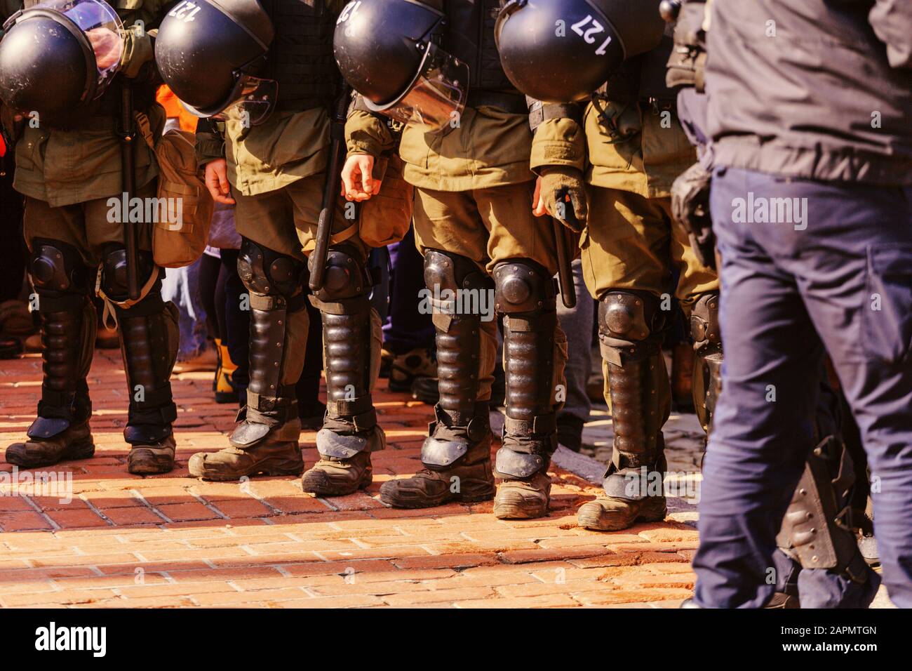 braccialetto, polizia grammaticale, san michele, ufficiali, poliziotto, crash, ucraina Foto Stock