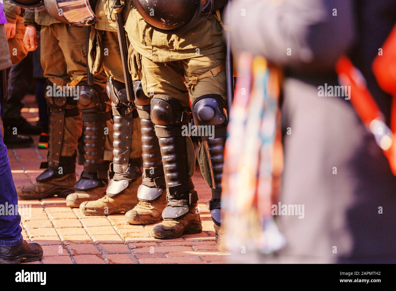 braccialetto, polizia grammaticale, san michele, ufficiali, poliziotto, crash, ucraina Foto Stock