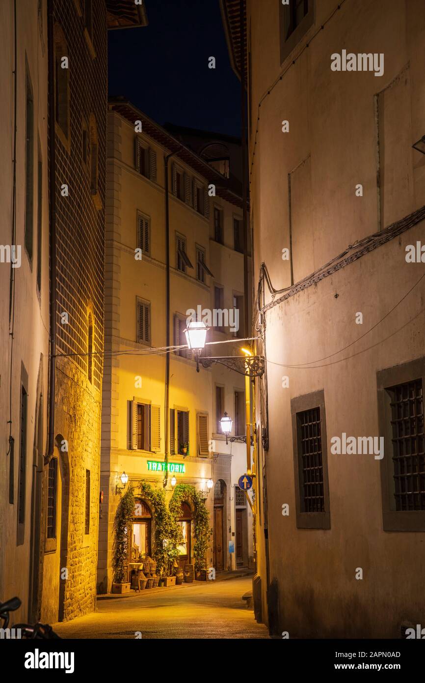 Trattoria Antico Fattore su Via Lambertesca, Firenze, Italia. Foto Stock