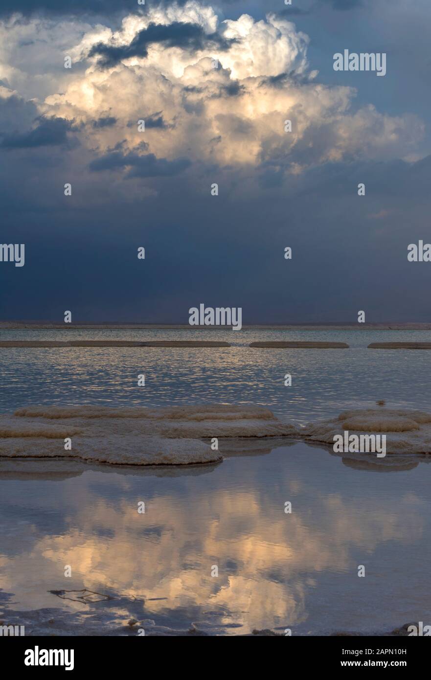 Tramonto panoramico sul Mar Morto Foto Stock