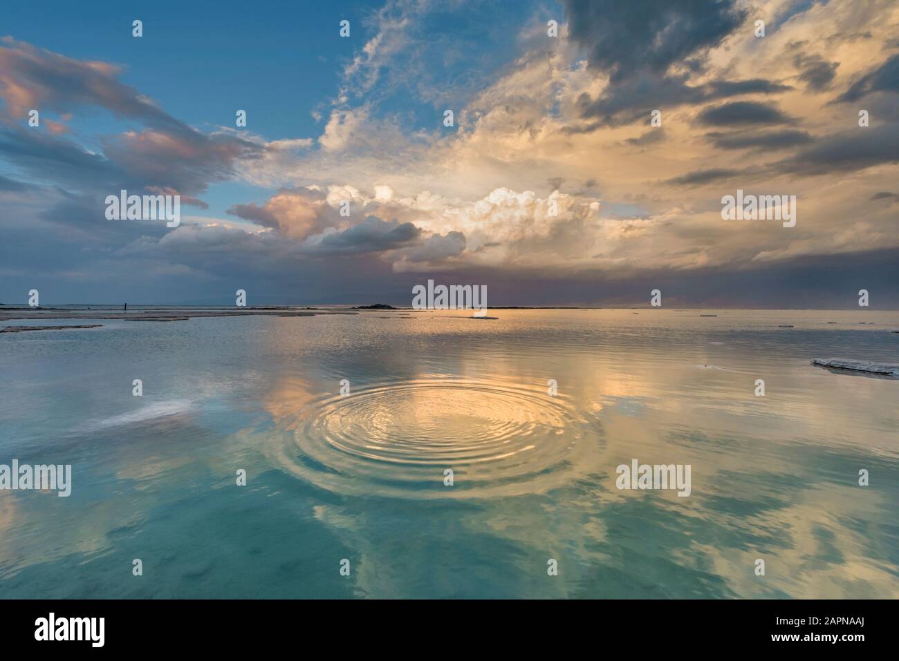 Tramonto panoramico sul Mar Morto Foto Stock