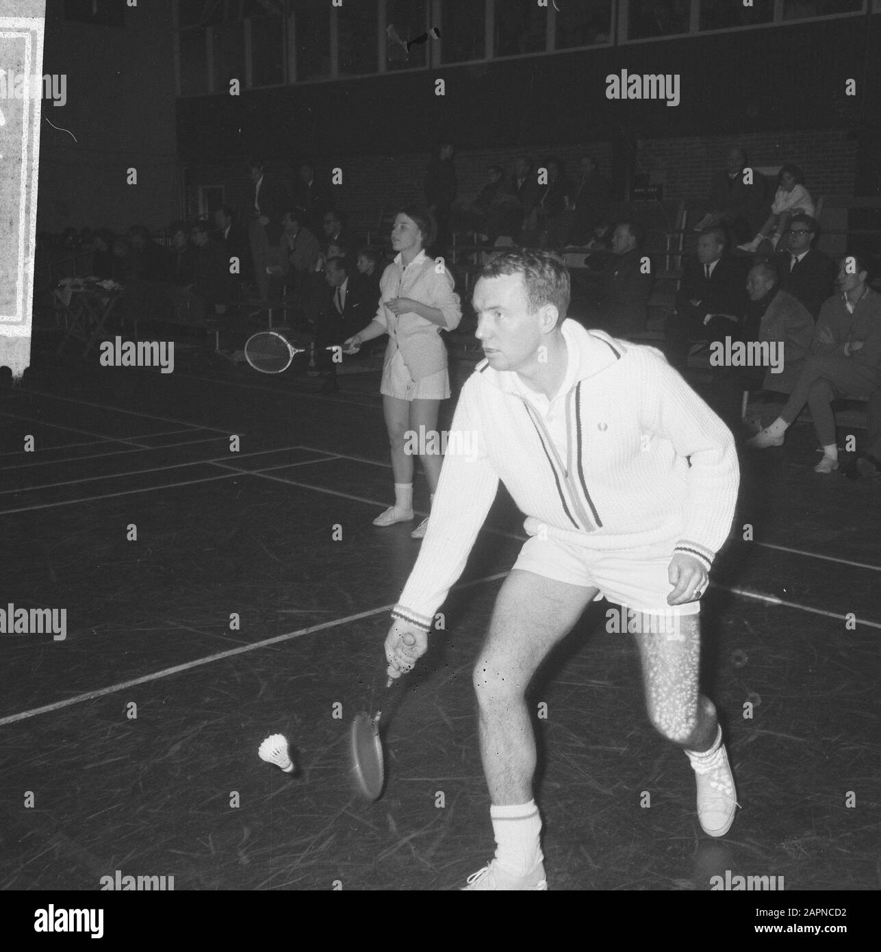 Campionati internazionali di Badminton a Haarlem, campione al MEN de Dane Knud Age Nielsen Data: 13 febbraio 1966 Località: Haarlem Parole Chiave: Badminton, CHAMPONIES, campioni Foto Stock