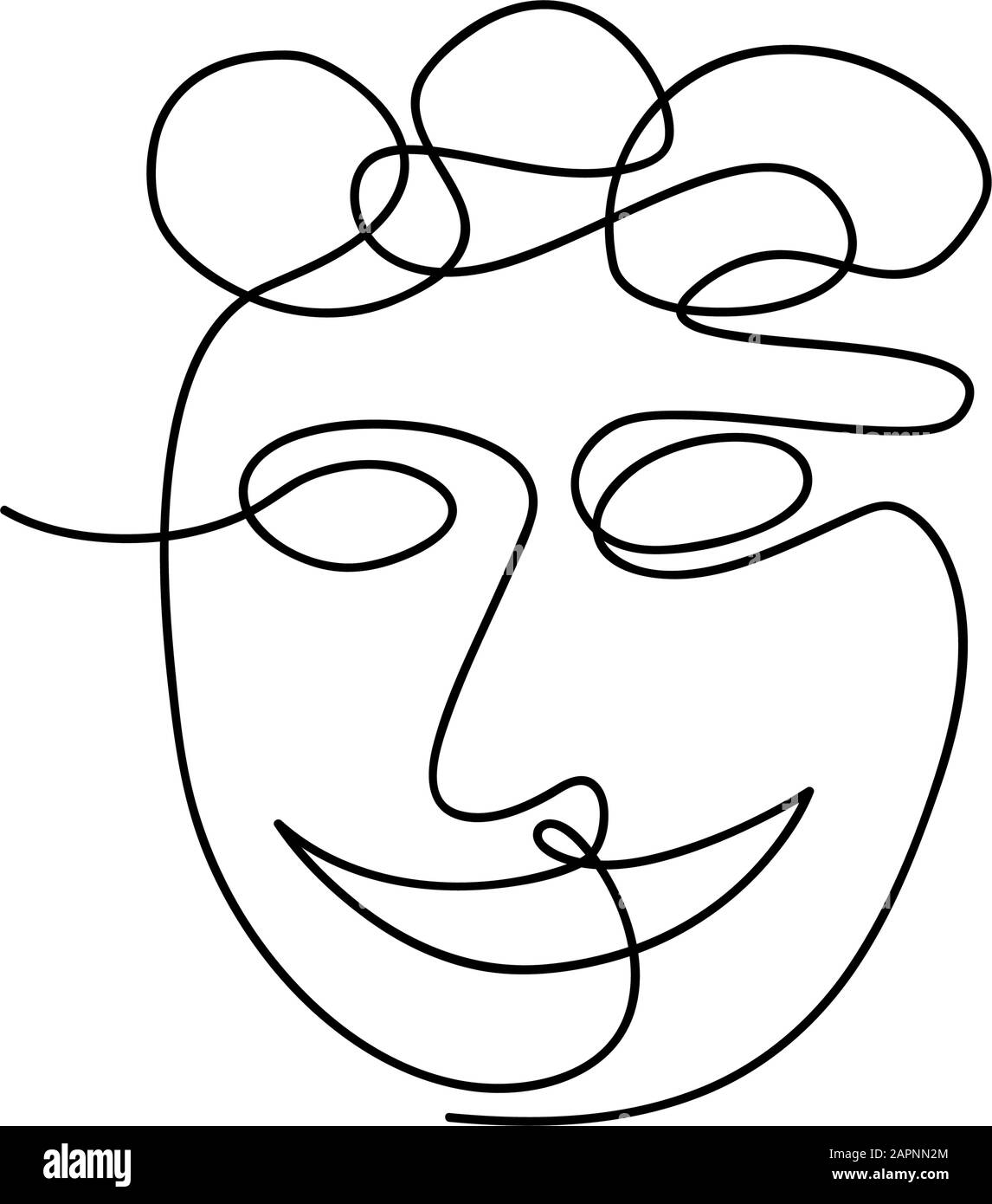 Linea continua vettoriale. Ritratto astratto di una donna Illustrazione Vettoriale