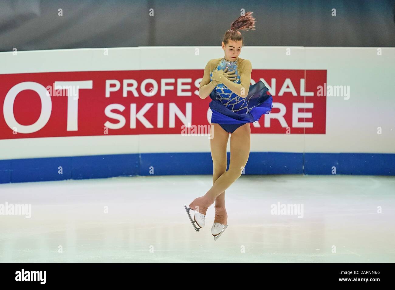 Steiermarkhalle, Graz, Austria. 24th Gen 2020. EMA Doboszova della Slovacchia in azione durante il Ladies Short Program ai Campionati europei di pattinaggio ISU a Steiermarkhalle, Graz, Austria. Credito: Csm/Alamy Live News Foto Stock